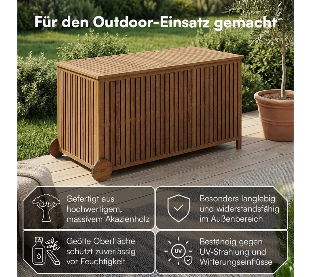 STEELSØN Auflagenbox Alkes Gartenbox Akazienholz