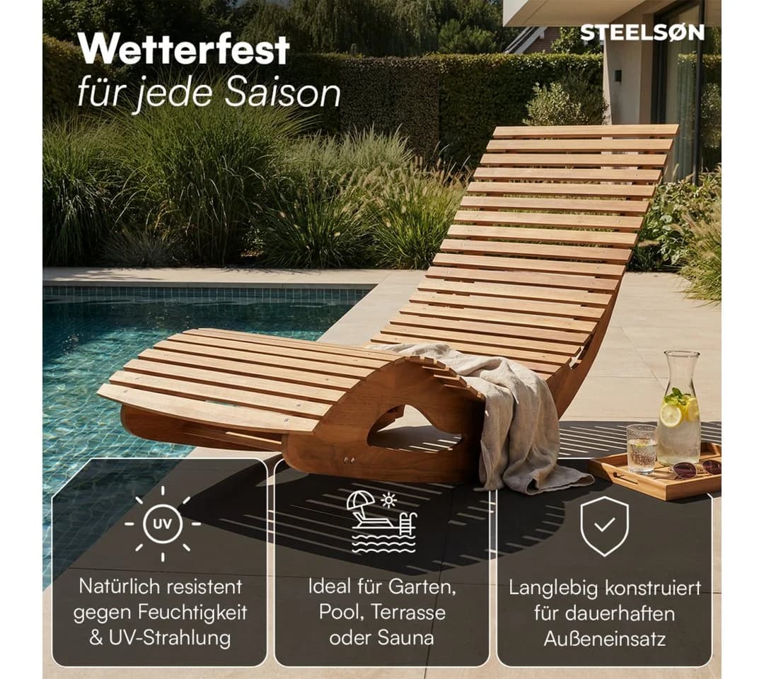 STEELSØN Solaria Gartenliege Akazienholz Naturgeölt