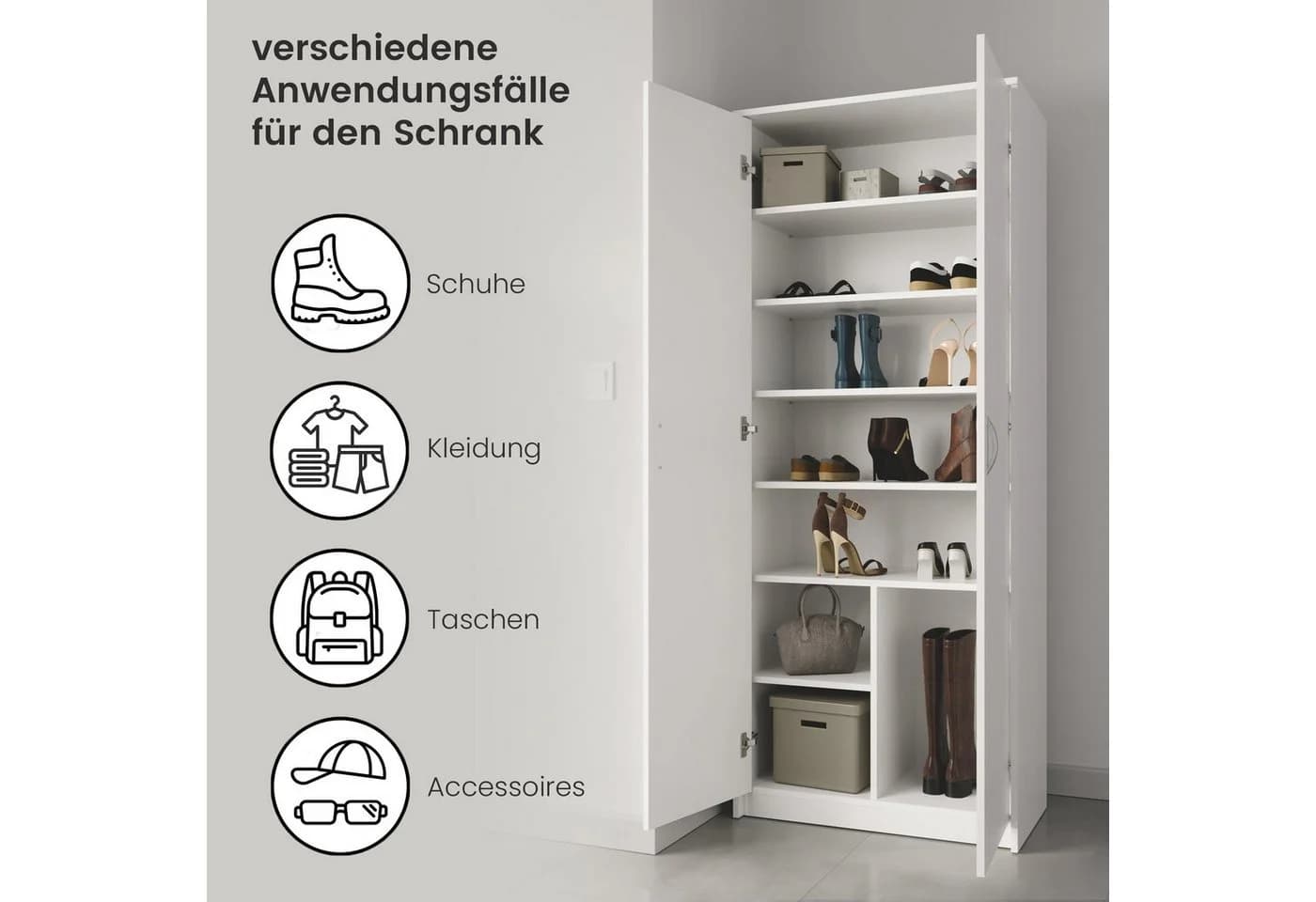 Home Collective Mehrzweckschrank Weiß Holzwerkstoff 8 Fächer