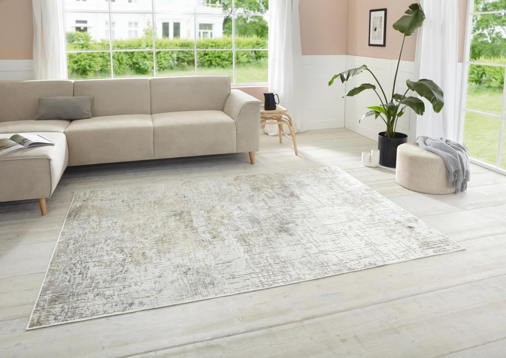 ELLE DECORATION Designteppich Chameis Vintage Beige Kupfer Kurzflor