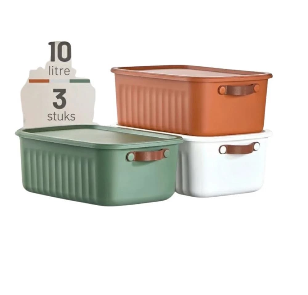 Luxury Bites Aufbewahrungsbox mit Deckel, 20L-15L-10L BPA-freier Kunststoff, nestbar und stapelbar
