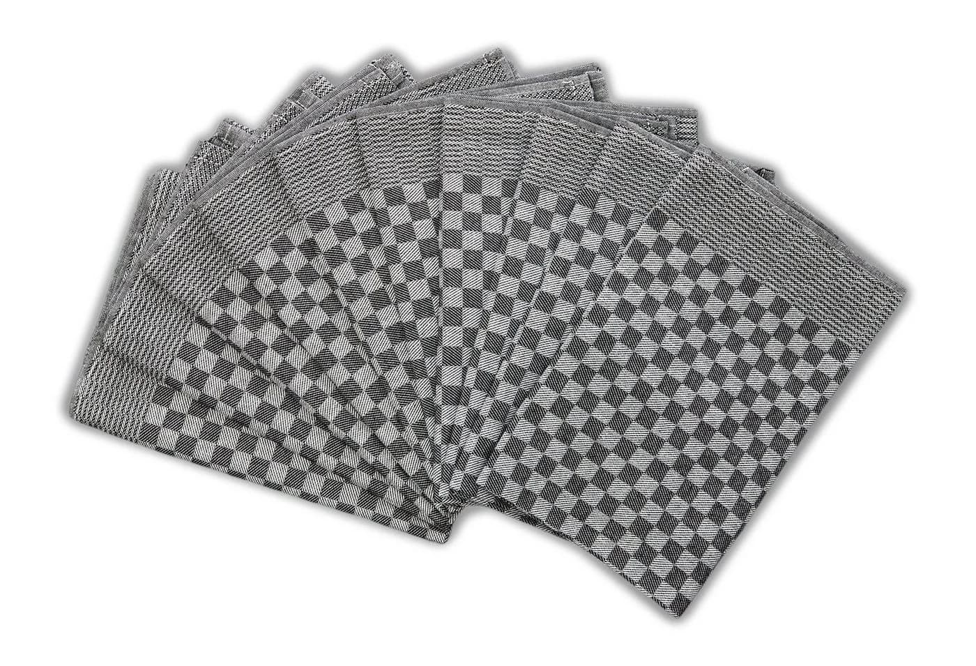 Hometex Premium Textiles Geschirrtuch 10er Set Schwarz 100% Baumwolle