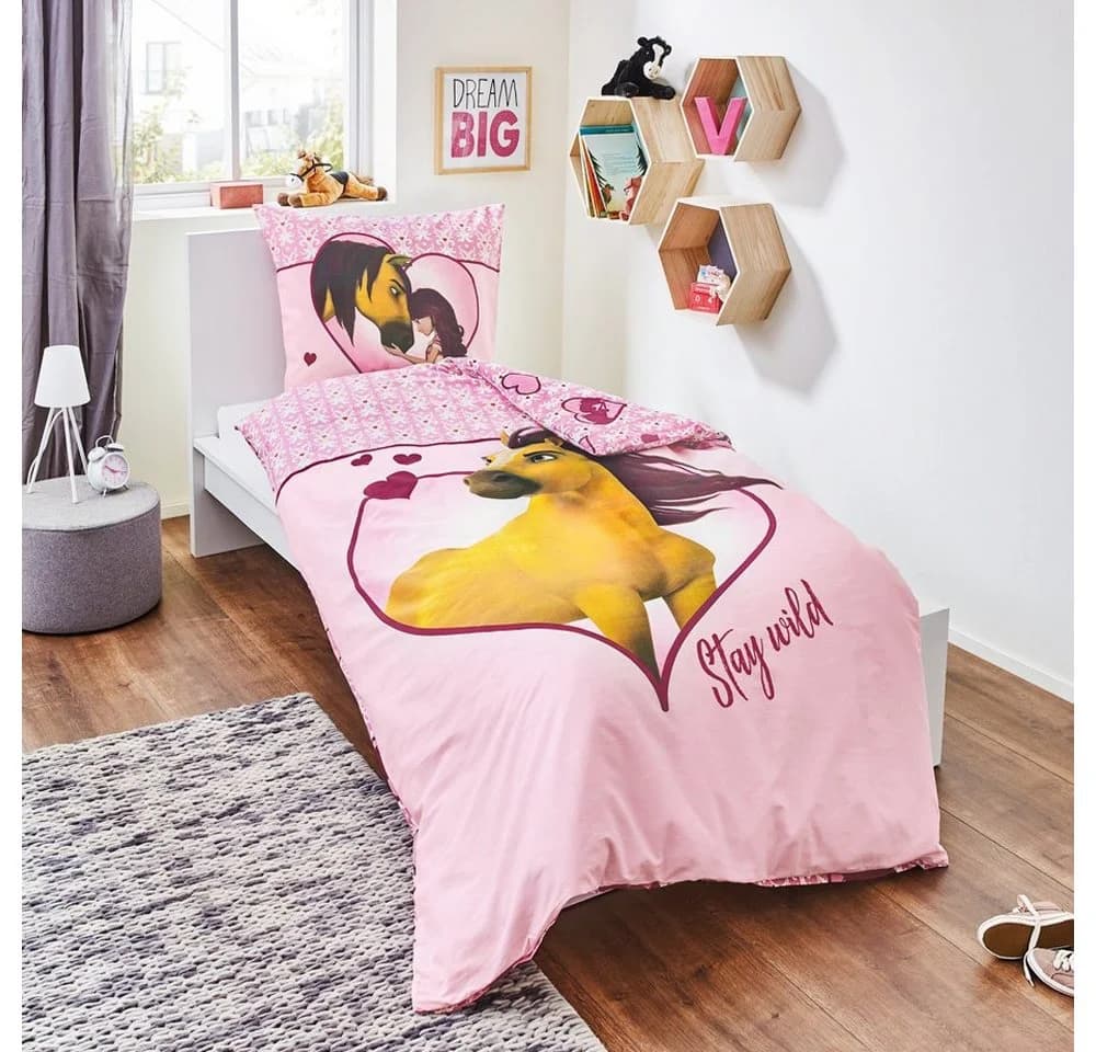 JACK Kinderbettwäsche Spirit Rosa 135x200cm 2-tlg. Wendebettwäsche