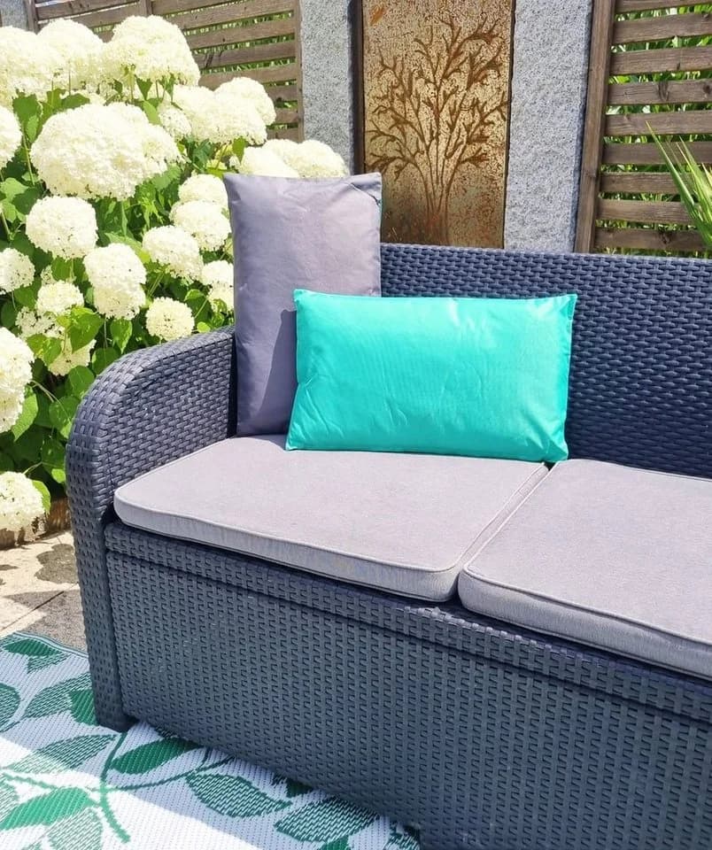 JACK Wende Dekokissen 30x50cm Outdoor Polyester Anthrazit-Aqua