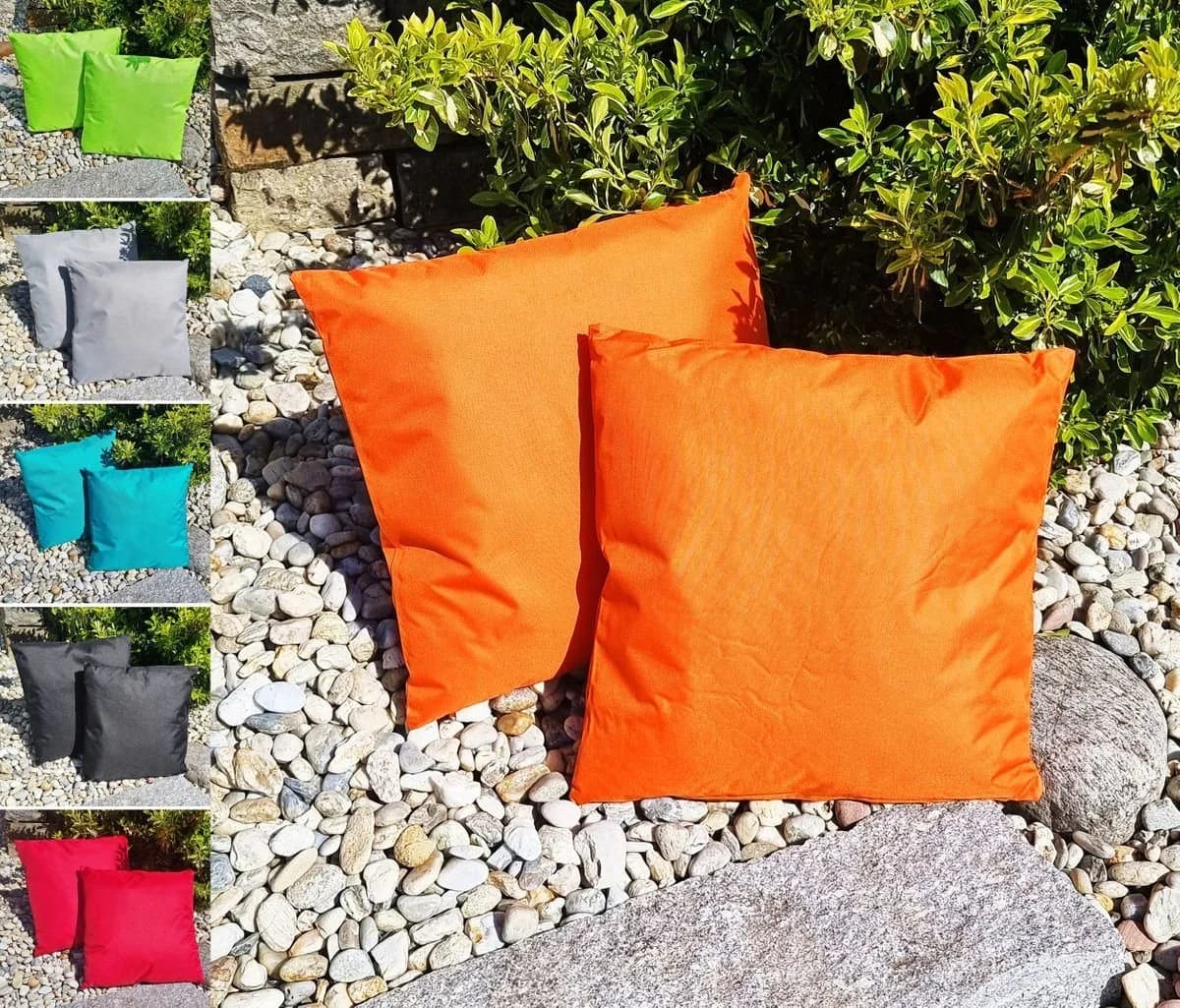 JACK Dekokissen Orange 45x45cm Outdoor Lounge Kissen mit Füllung