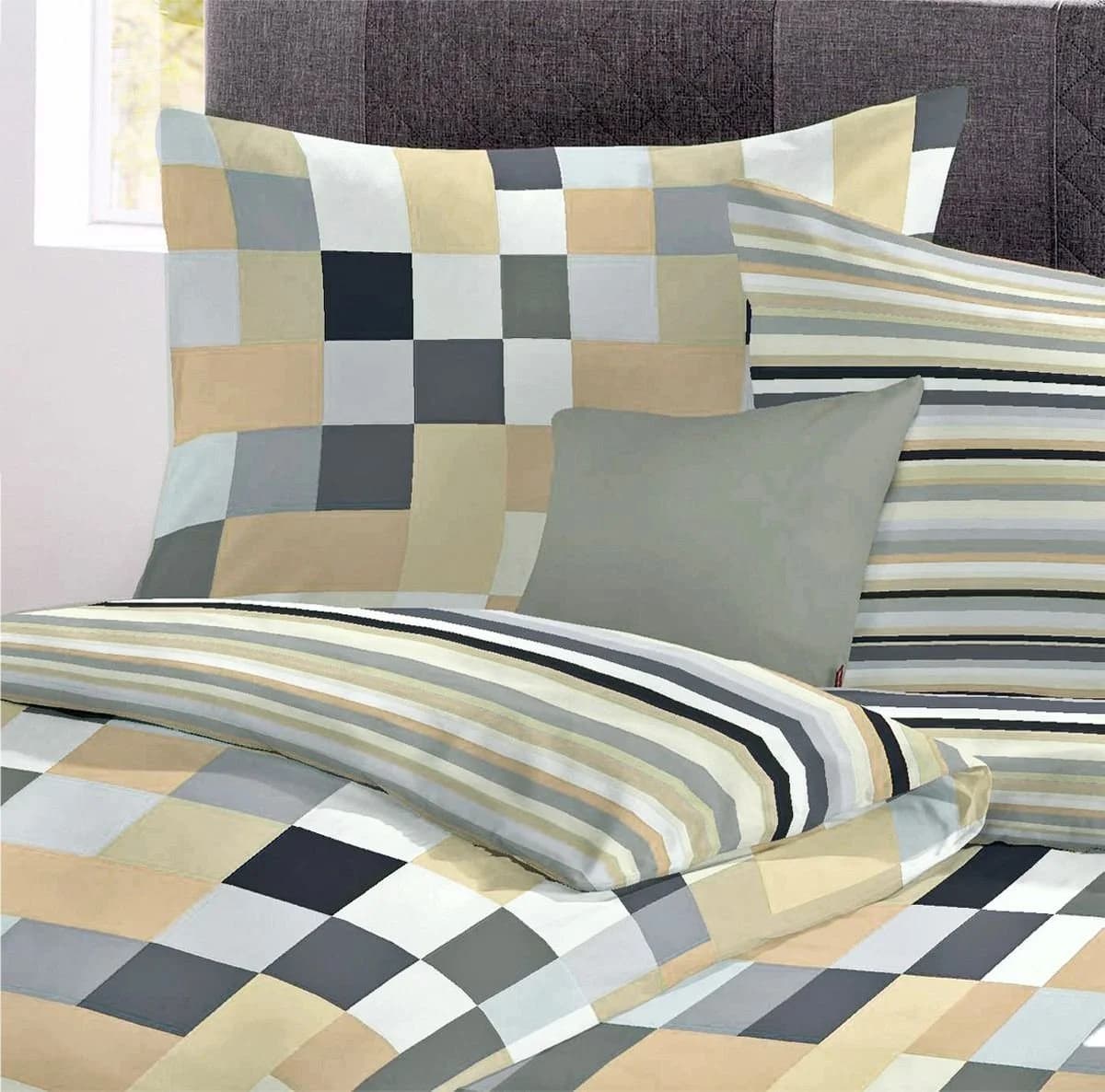 JACK Wendebettwäsche 4-tlg. Renforce Baumwolle 135x200 cm mit Karos
