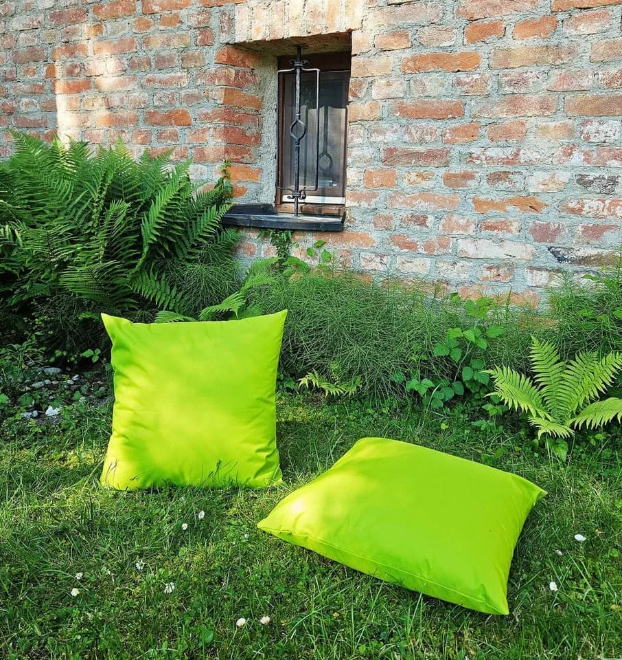 JACK Dekokissen 2x 50x50cm Outdoor Lounge Kissen Grün mit XXL Füllung