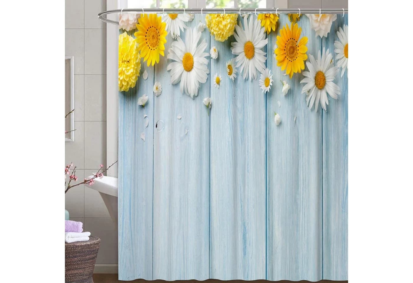 M&W DAS DESIGN Duschvorhang 180x200cm Blumenmuster