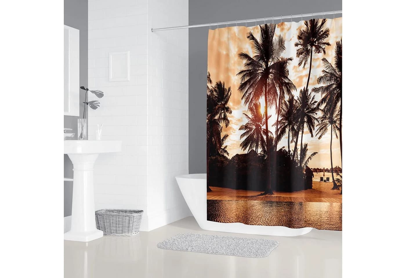 M&W DAS DESIGN Duschvorhang Strandmotiv Wasserdicht