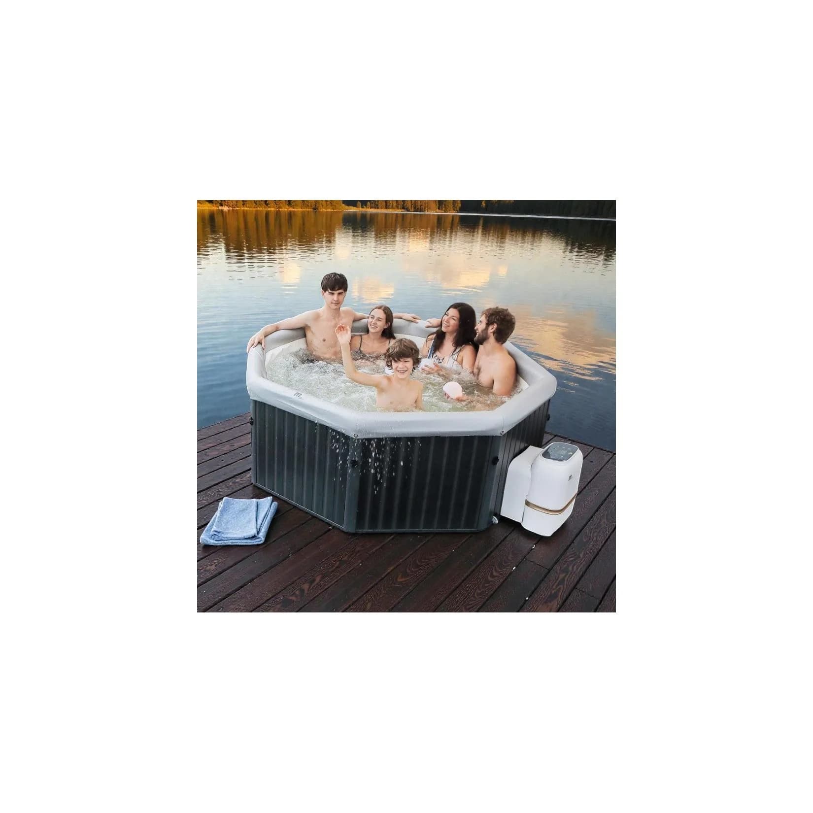 MSpa Whirlpool TUSCANY XXL 193cm Frame Pool mit UVC & App