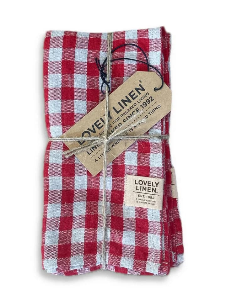 Lovely Linen Stoffserviette Leinen 45x45cm Echtrot