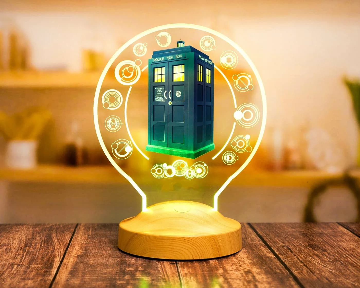 Geschenkelampe LED Nachttischlampe TARDIS DR WHO 3D UV-Druck Nachtlicht