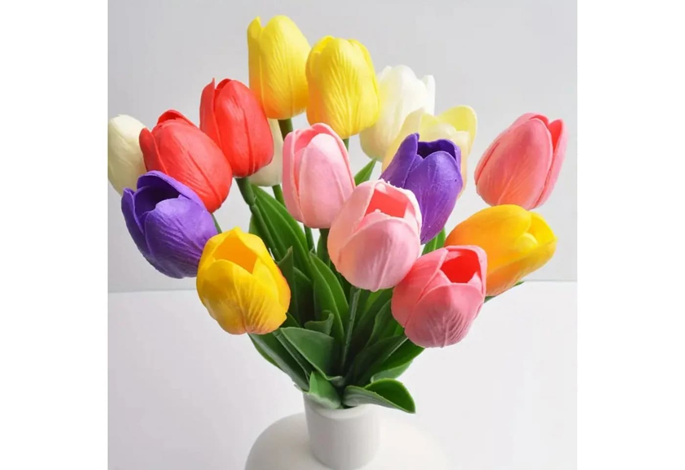 Deggelbam Kunstblumenstrauß 12 Stück Tulpen Seidenblumen
