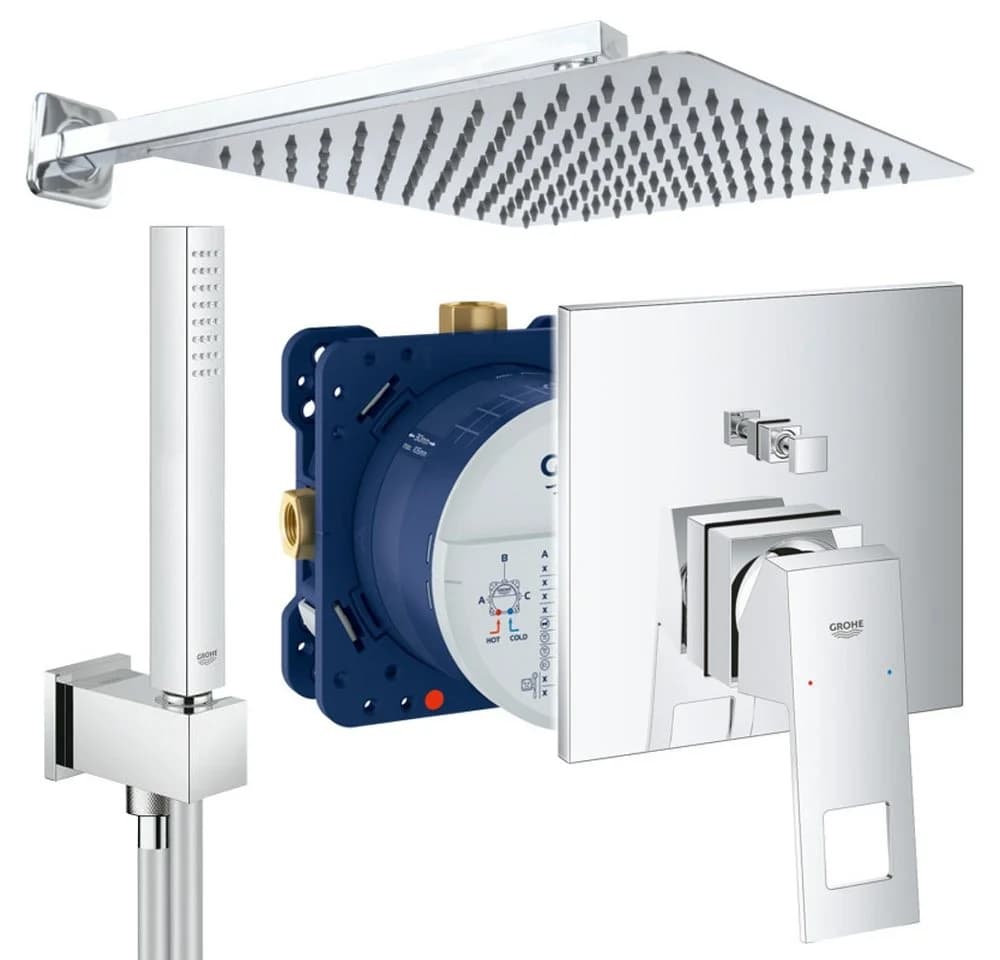 Grohe und Jowi Eurcocube Unterputz Duschsystem mit Regendusche