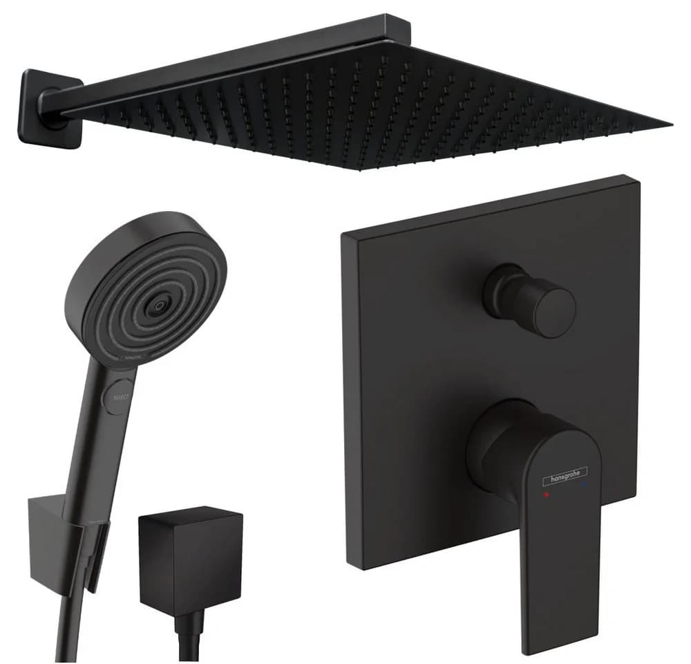 Hansgrohe und Jowi Duscharmatur Vernis Shape Unterputz Duscharmatur Schwarz, Pulsify Select S