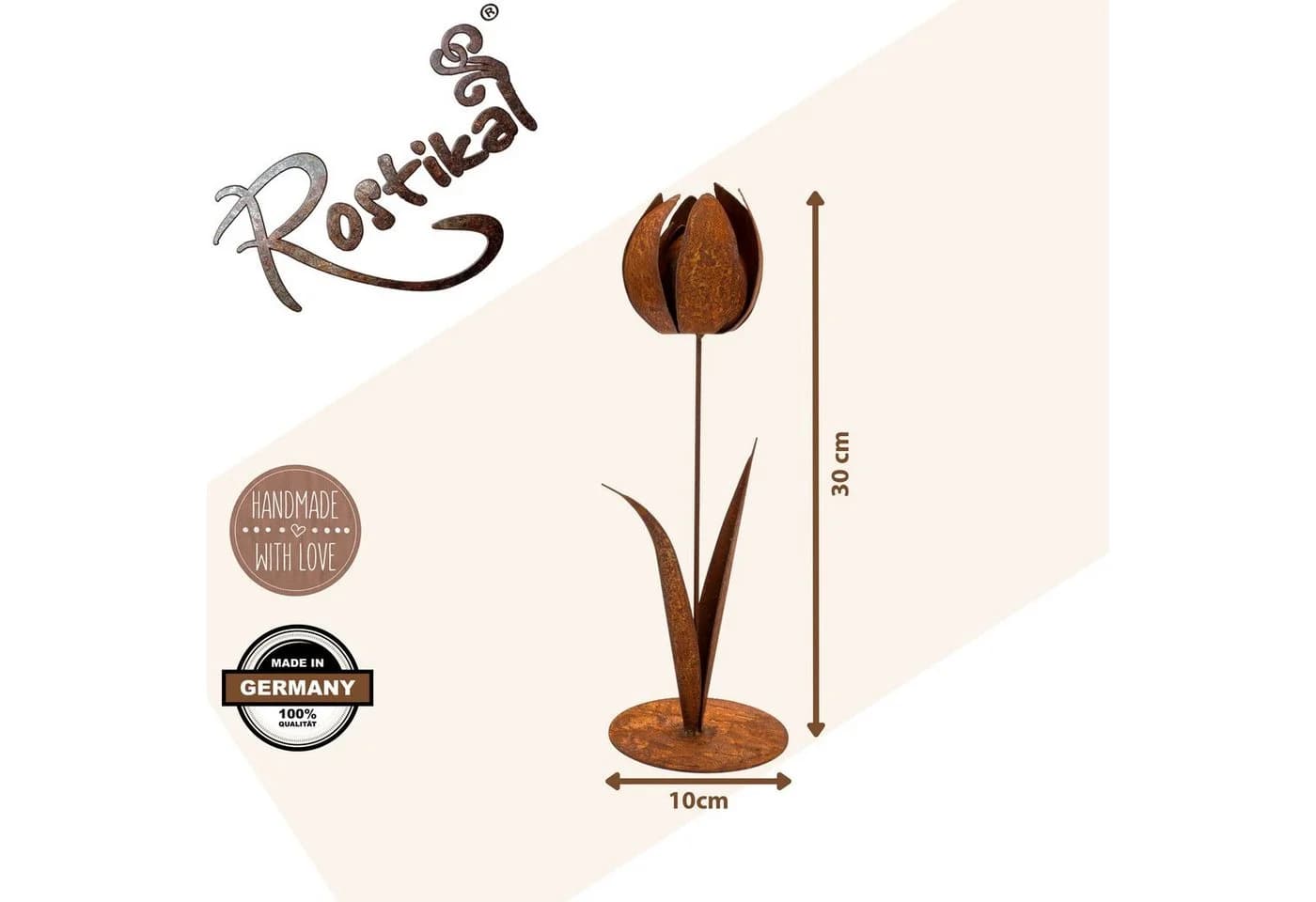 Rostikal Dekofigur Echter Rost Vintage Metallblumen