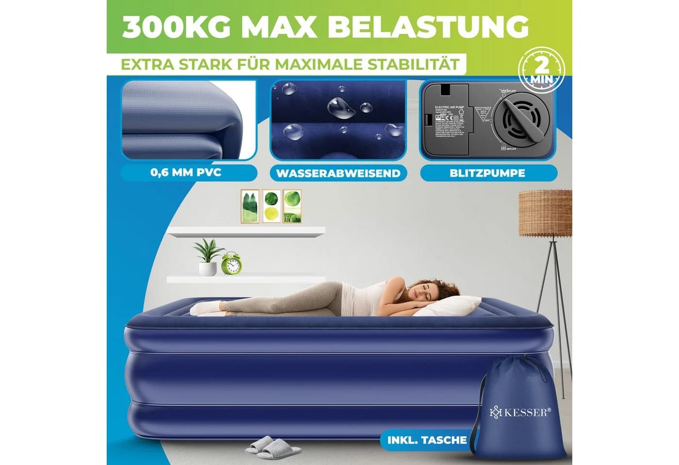 KESSER Luftbett Aufblasbare Matratze mit Elektropumpe