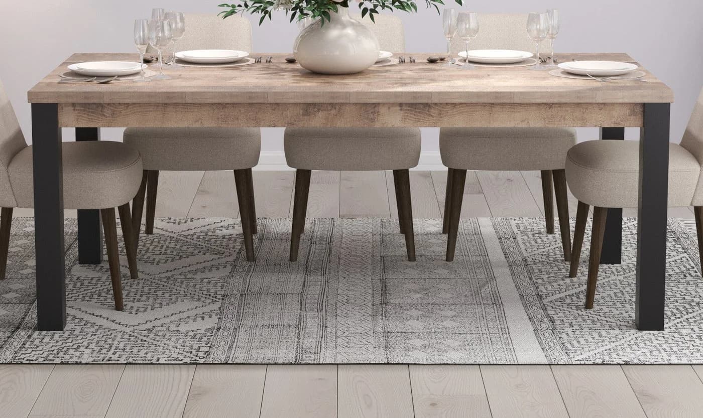 trendteam Esstisch Emile Eiche Tabak Schwarz Modern
