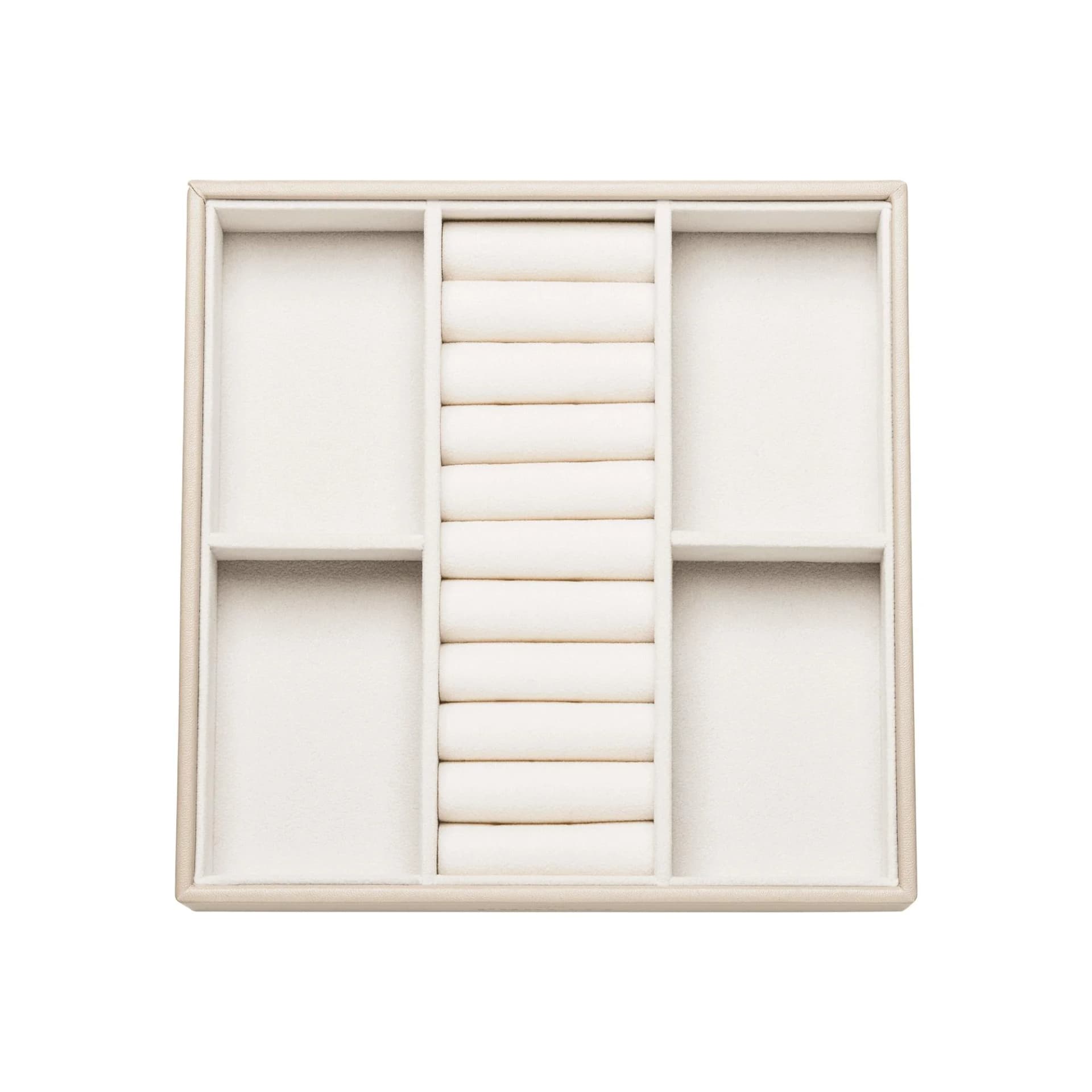 PURELEI Schmucktablett Beige Kunstleder Stapelbar