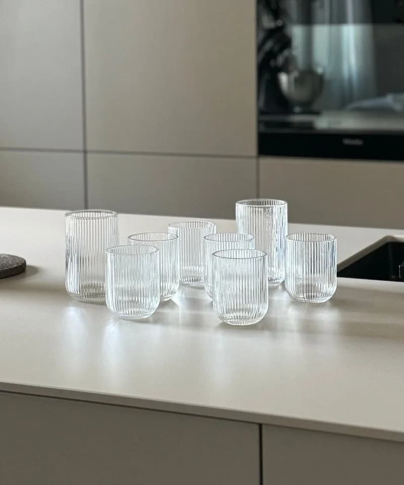 Zoha Gläser-Set Relief Crystal 12-tlg. Glas Transparent Riffel-Design