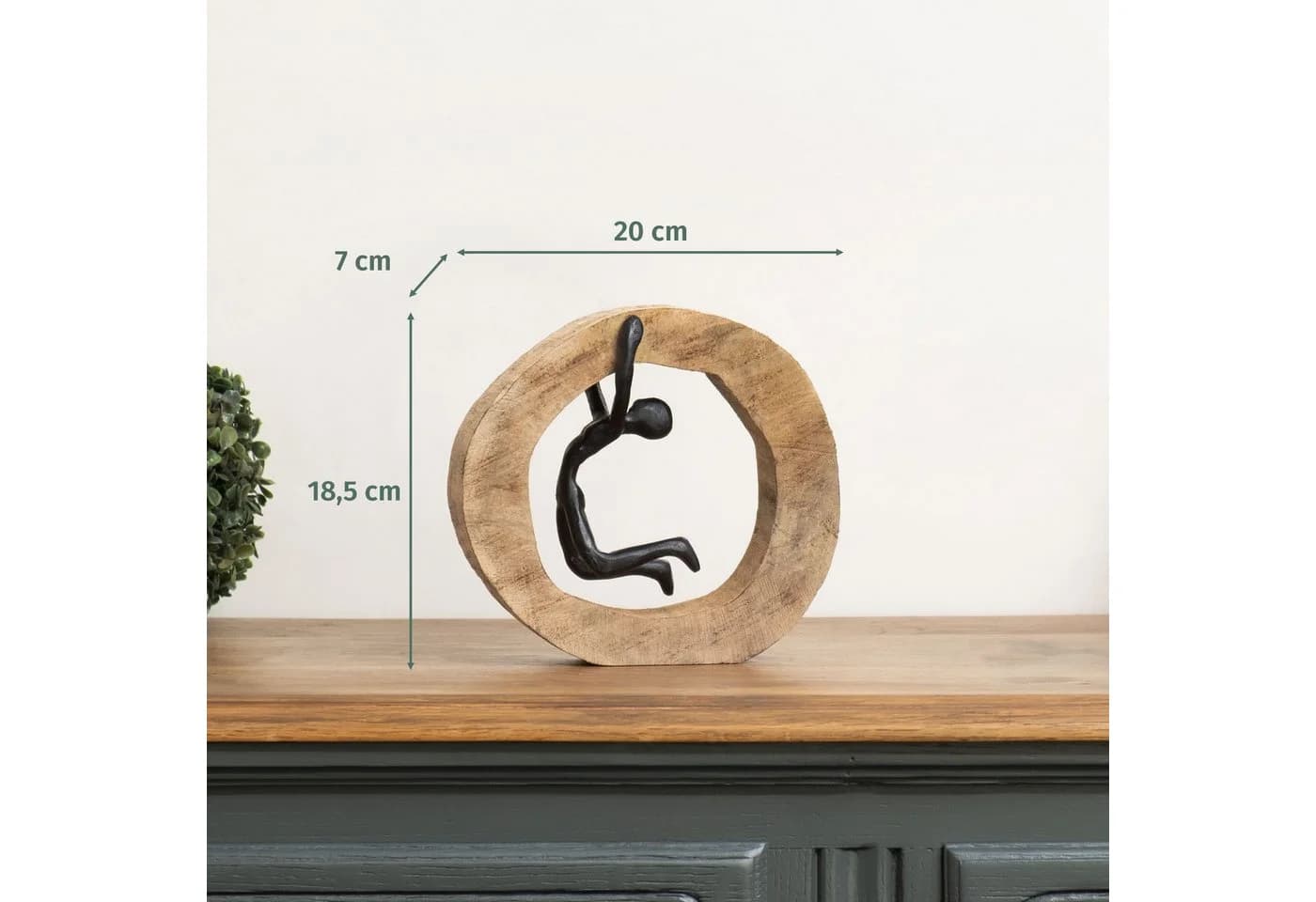 Moritz Skulptur Nicht aufgeben Holz Tischdeko Fensterdeko Wanddeko Holzdeko Weihnachtsdeko