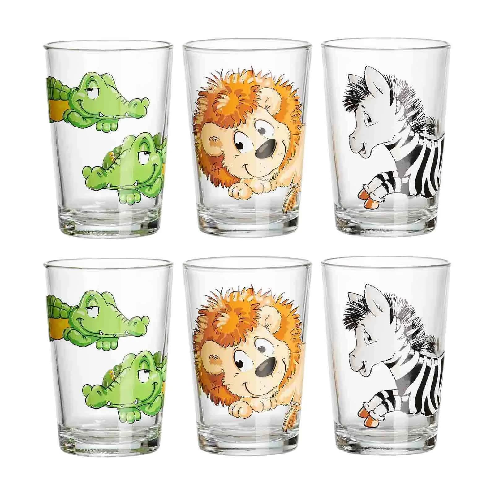 Ritzenhoff & Breker Kindergläser Dschungeltiere 6-tlg. bunt Glas
