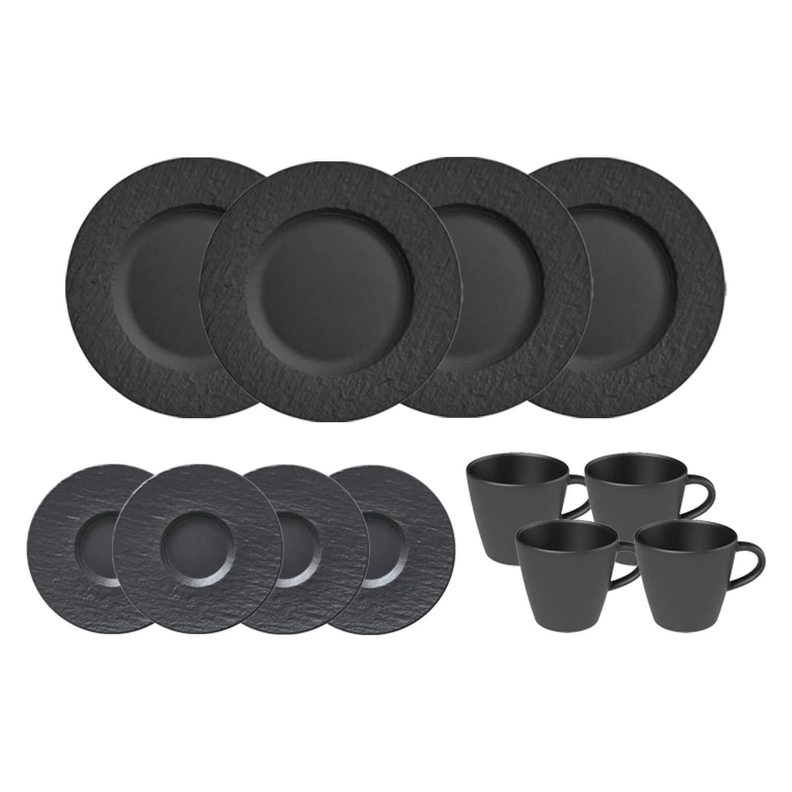 Villeroy & Boch Kaffeeservice Manufacture Rock 12er Set Schwarz