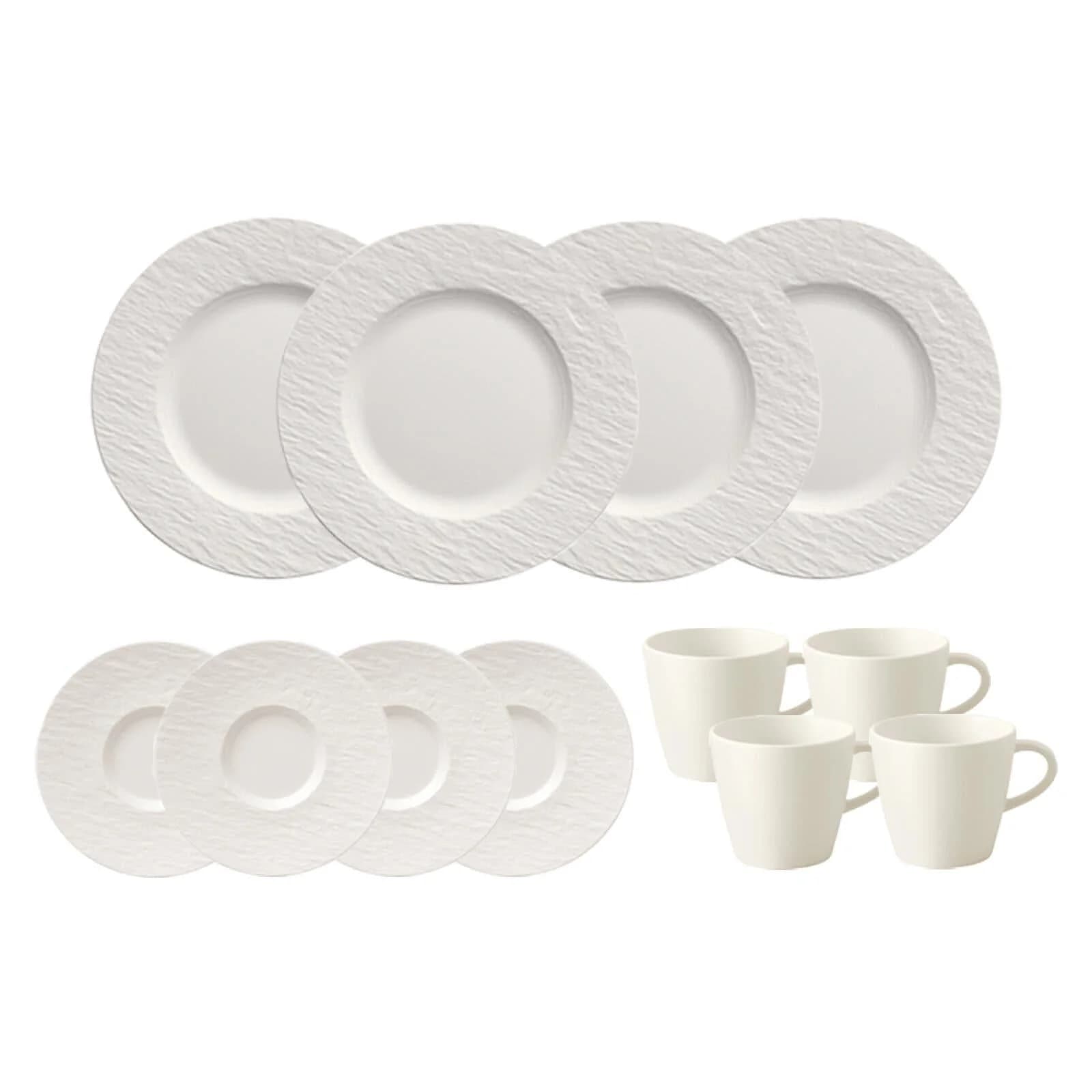 Villeroy & Boch Kaffeeservice Manufacture Rock 12er Set Weiß