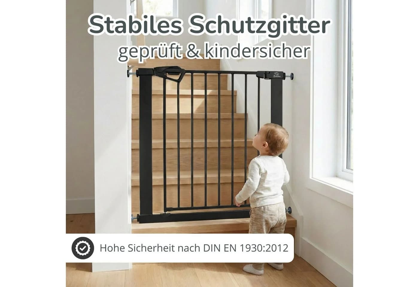 Bronea BALU Treppenschutzgitter Schwarz ohne Bohren