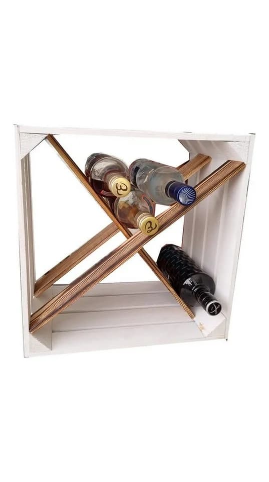 Teramico Weinregal Holz Weinkiste 40x30x40cm Weiß