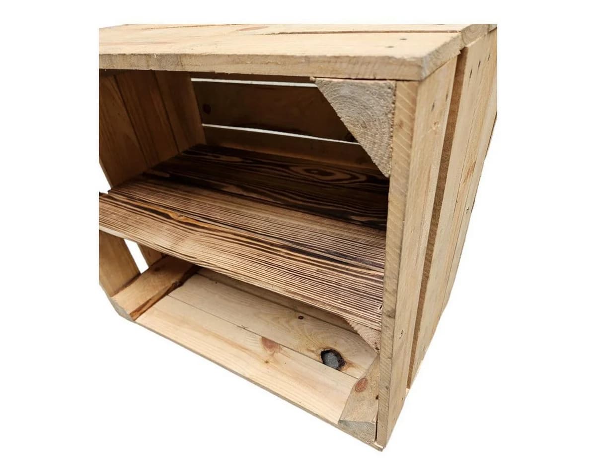 Teramico Vintage Holzkiste mit Zwischenboden 50x40x30cm