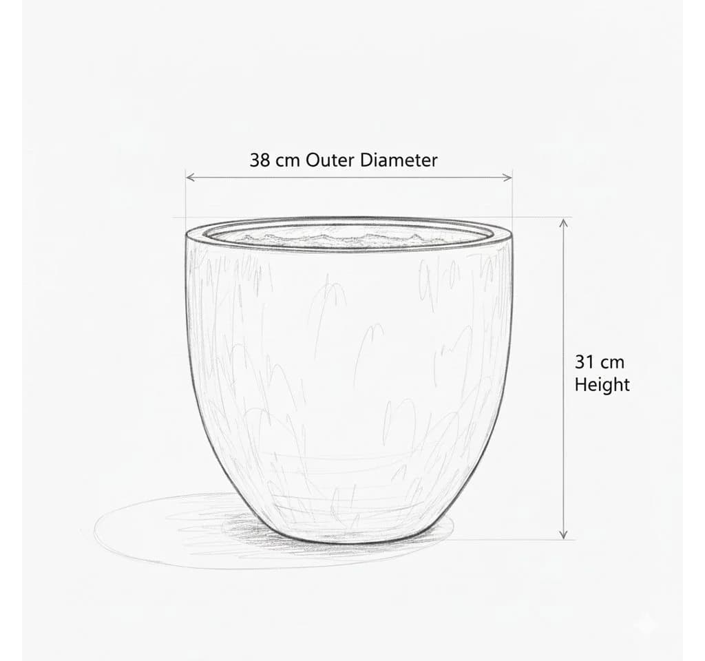 Teramico Egg Pot Lava Grün Keramik Pflanzgefäß 38 cm