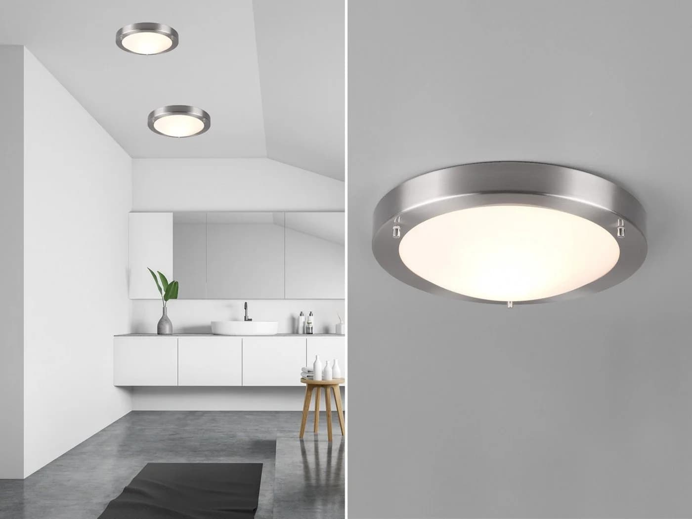 TRIO Leuchten LED Deckenleuchte Dimmfunktion Warmweiß IP44