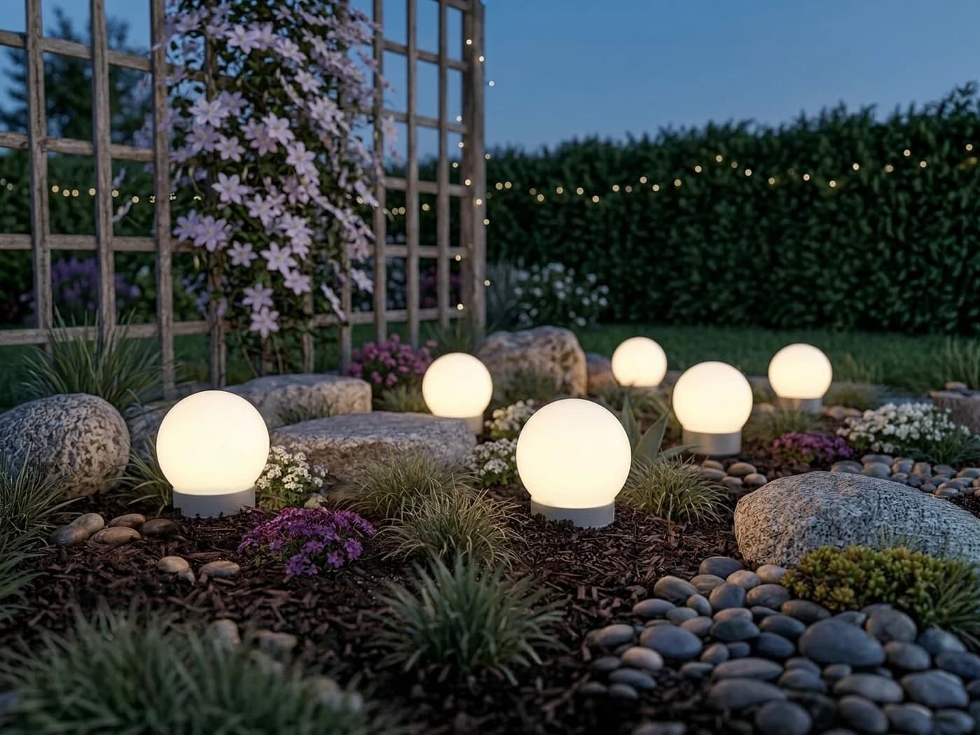 GLOBO LIGHTING 6er Set Solarkugeln LED Solarleuchte Dämmerungssensor Neutralweiß