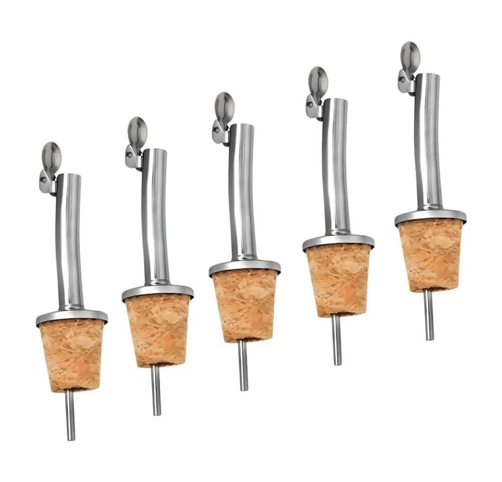 Layba Flaschenausgießer 5er-Set Braun Edelstahl