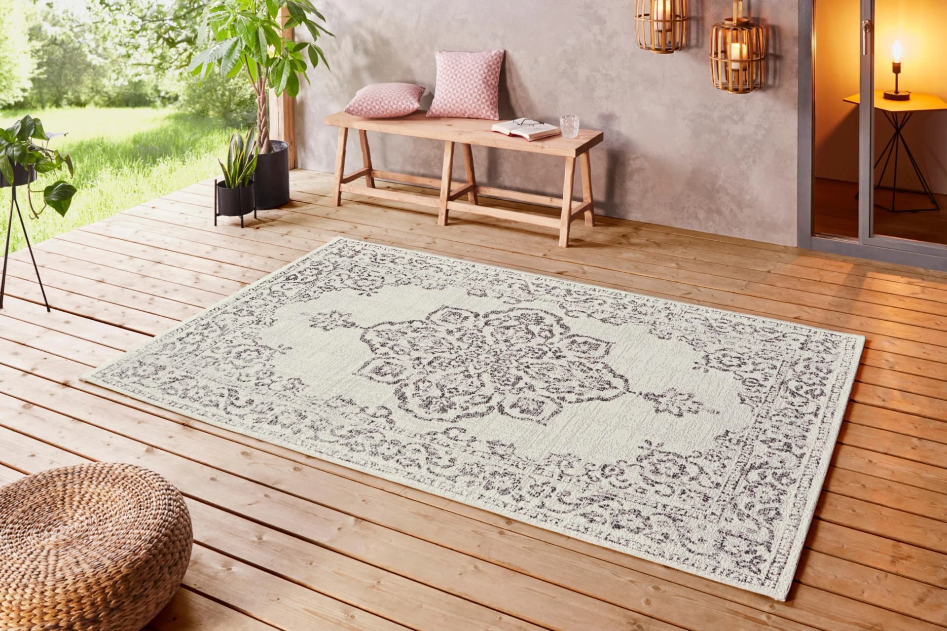HANSE HOME Teppich Tilos Beige Grau In- & Outdoor Vintage