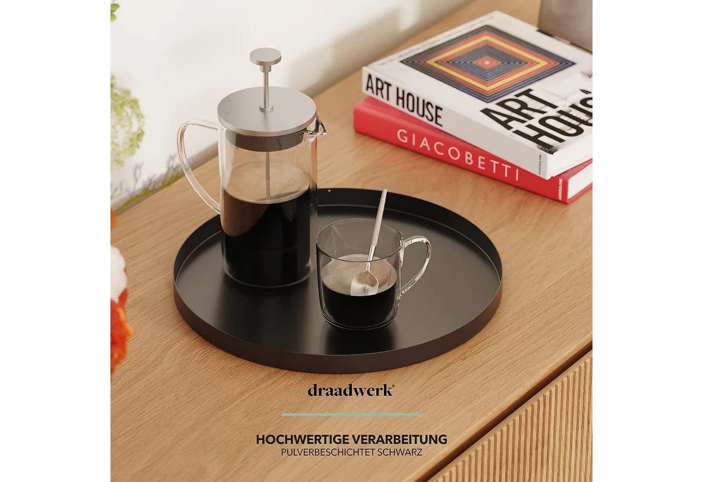 draadwerk® Dekotablett Schwarz Metall 30cm