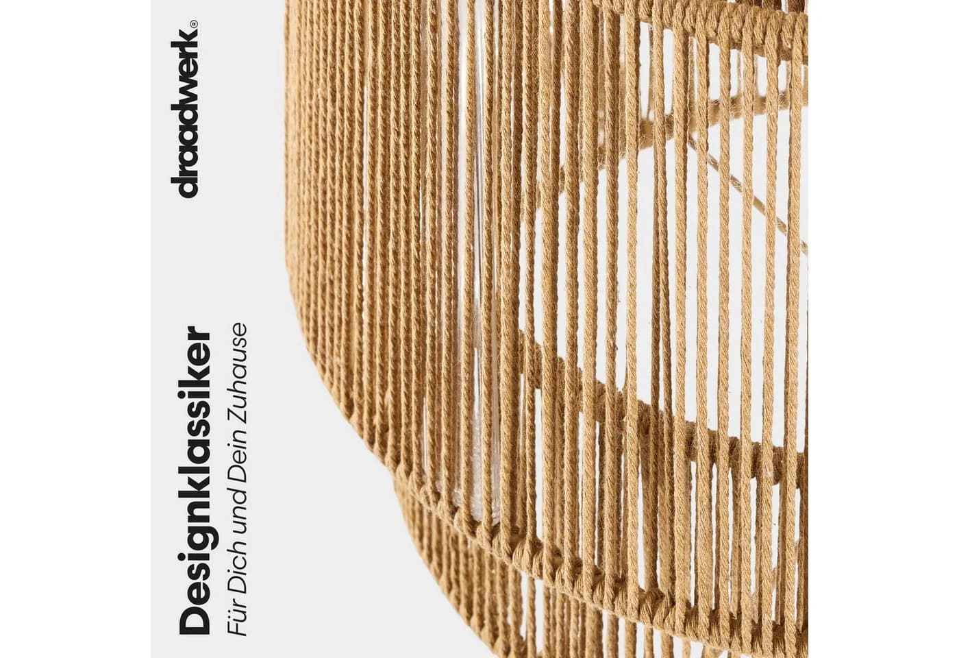 draadwerk® Deckenleuchte Jute 2-teilig Birkenschichtholz
