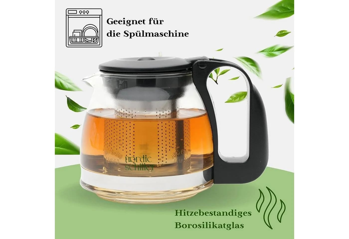 Nordic Schiller Teekanne Glas 0,7 l mit Sieb