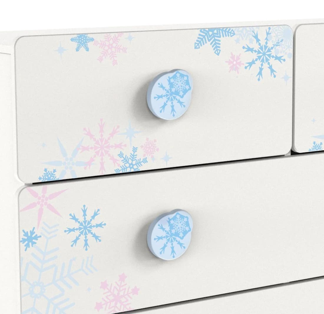 habeig Kinderkommode Schneeflocke 120x78x41cm weiss Sideboard