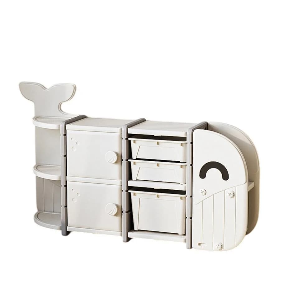 habeig Kinderregal Wal Aufbewahrungsregal Kinderzimmer Beige