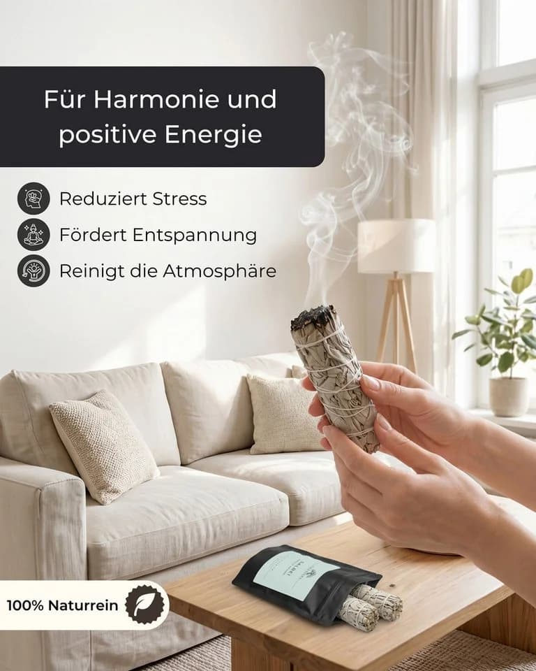 Incensera Räucherbündel Weißer Salbei 3er Pack Handgebunden