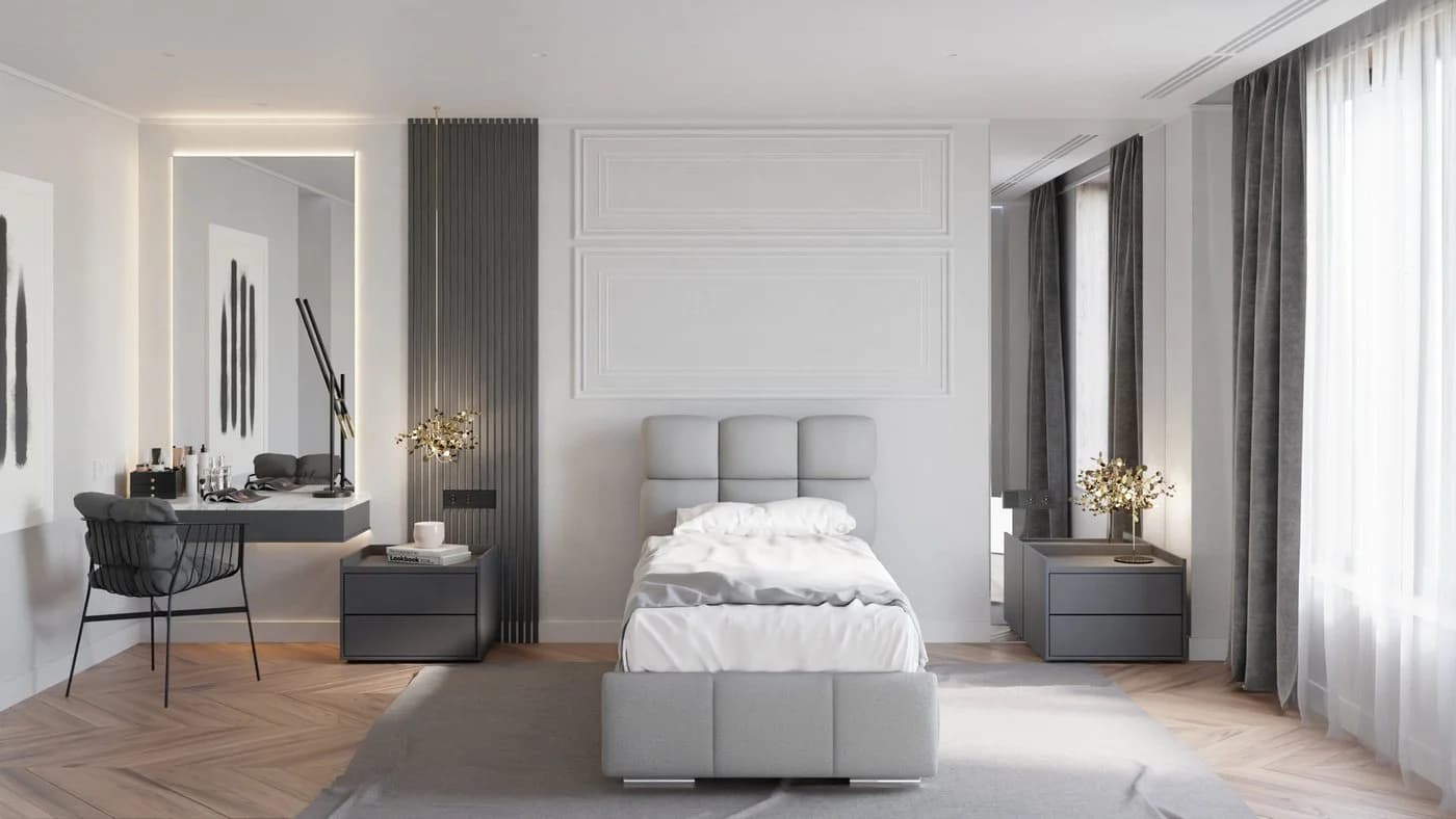 Homesy Polsterbett Bliss Grau mit Bettkasten