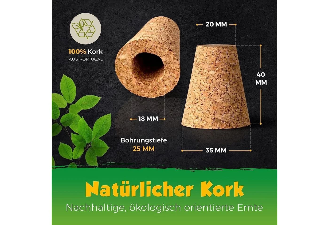 Kork-Deko.de Rosenbogen 5er-Pack Korken zum Aufstecken von Lauschaer-Rosenkugeln