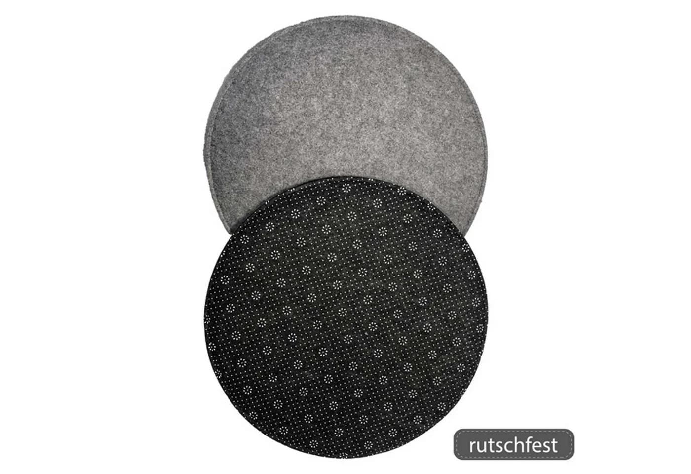 VOSSBACH Sitzkissen Rund Ø 35 cm Filz mit Antirutsch