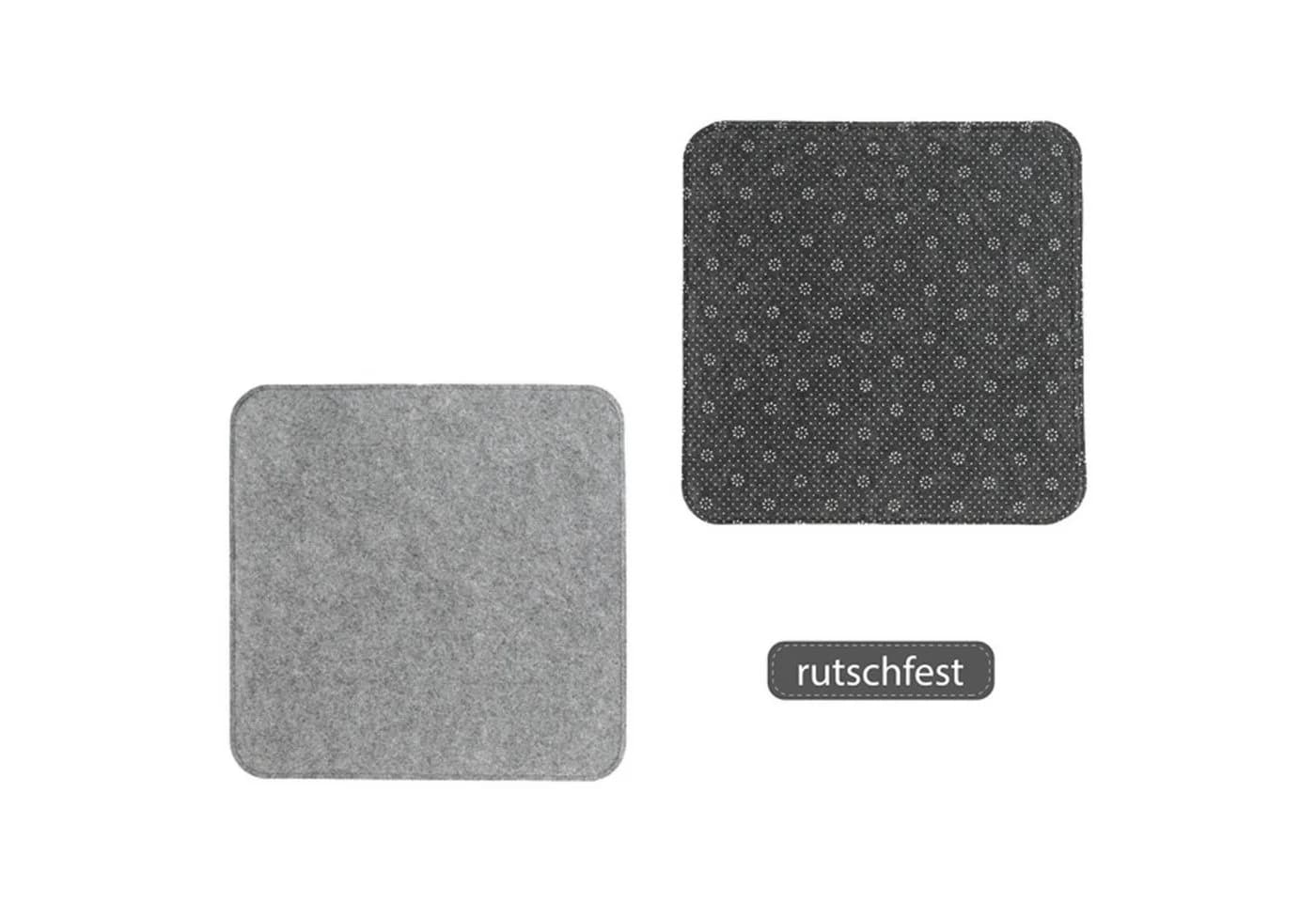VOSSBACH Sitzkissen Set 35x35 cm Filz mit Antirutsch