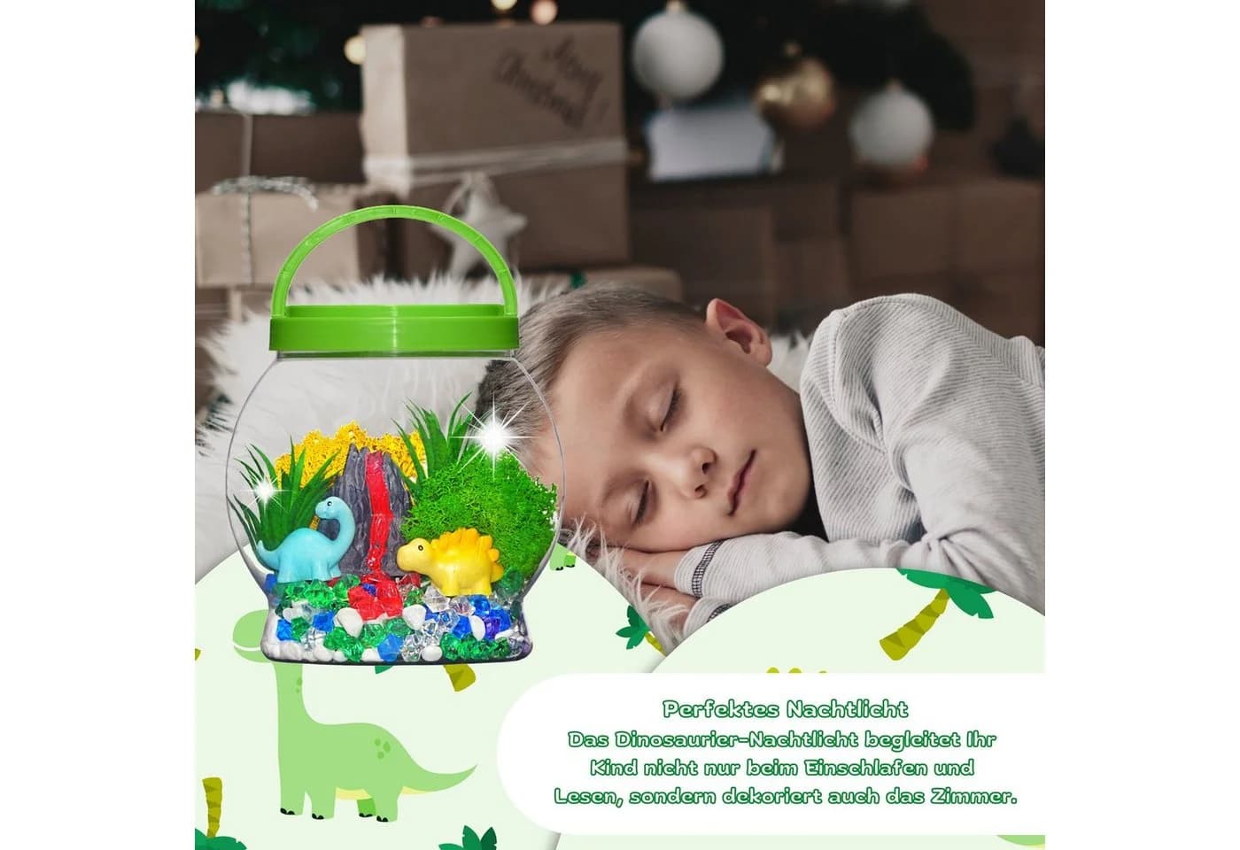 Coradoma Kreativset Terrarium Kit mit LED Nachtlampe und 2 Figuren