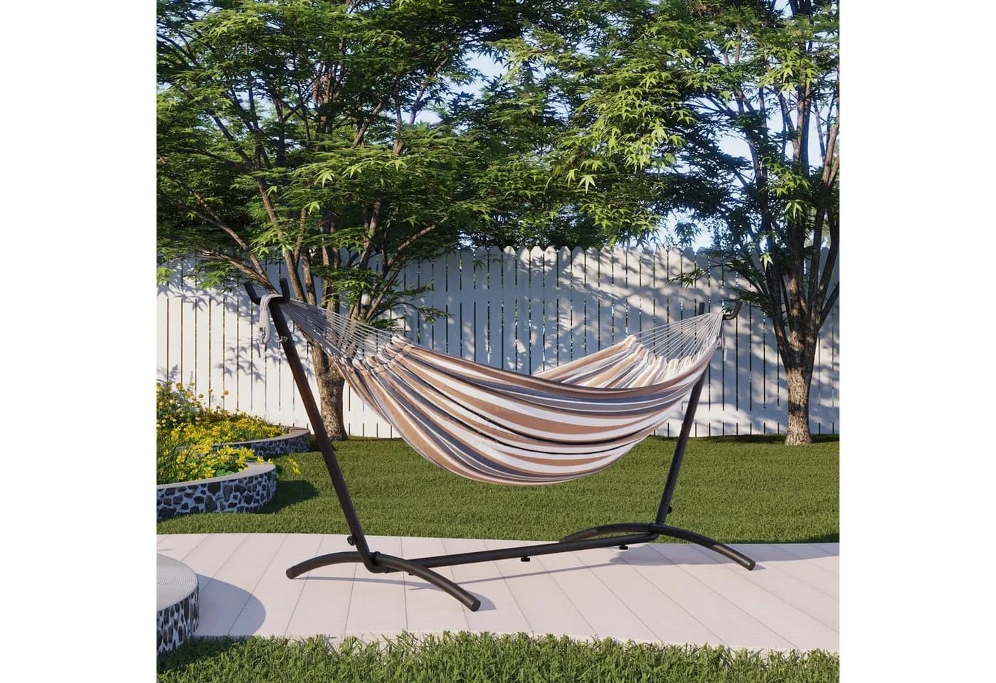 Mondeer Hängematte Gartenhängematte Doppelhängematte Gelb