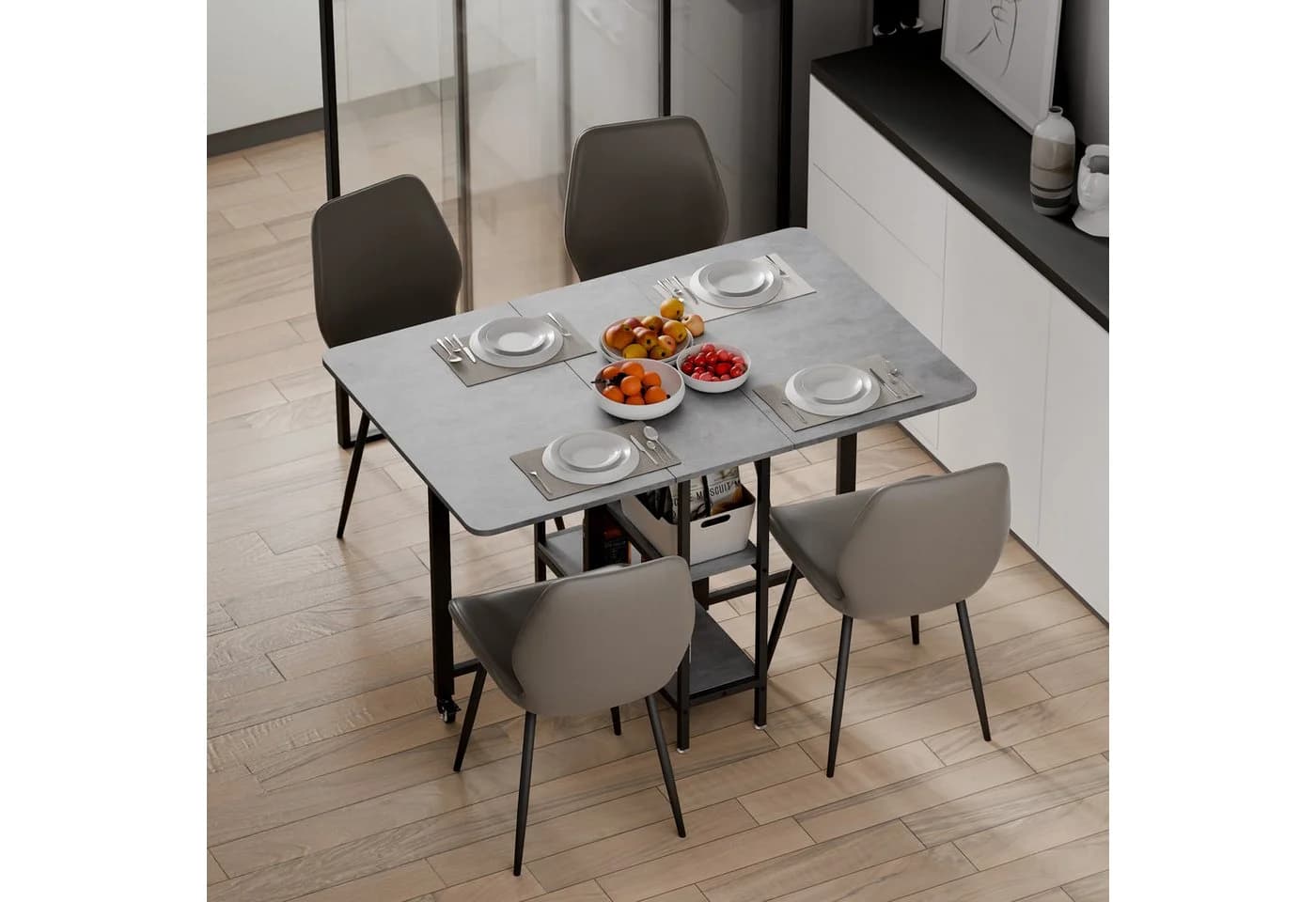 Mondeer Klappbarer Esstisch 120cm Metallgestell