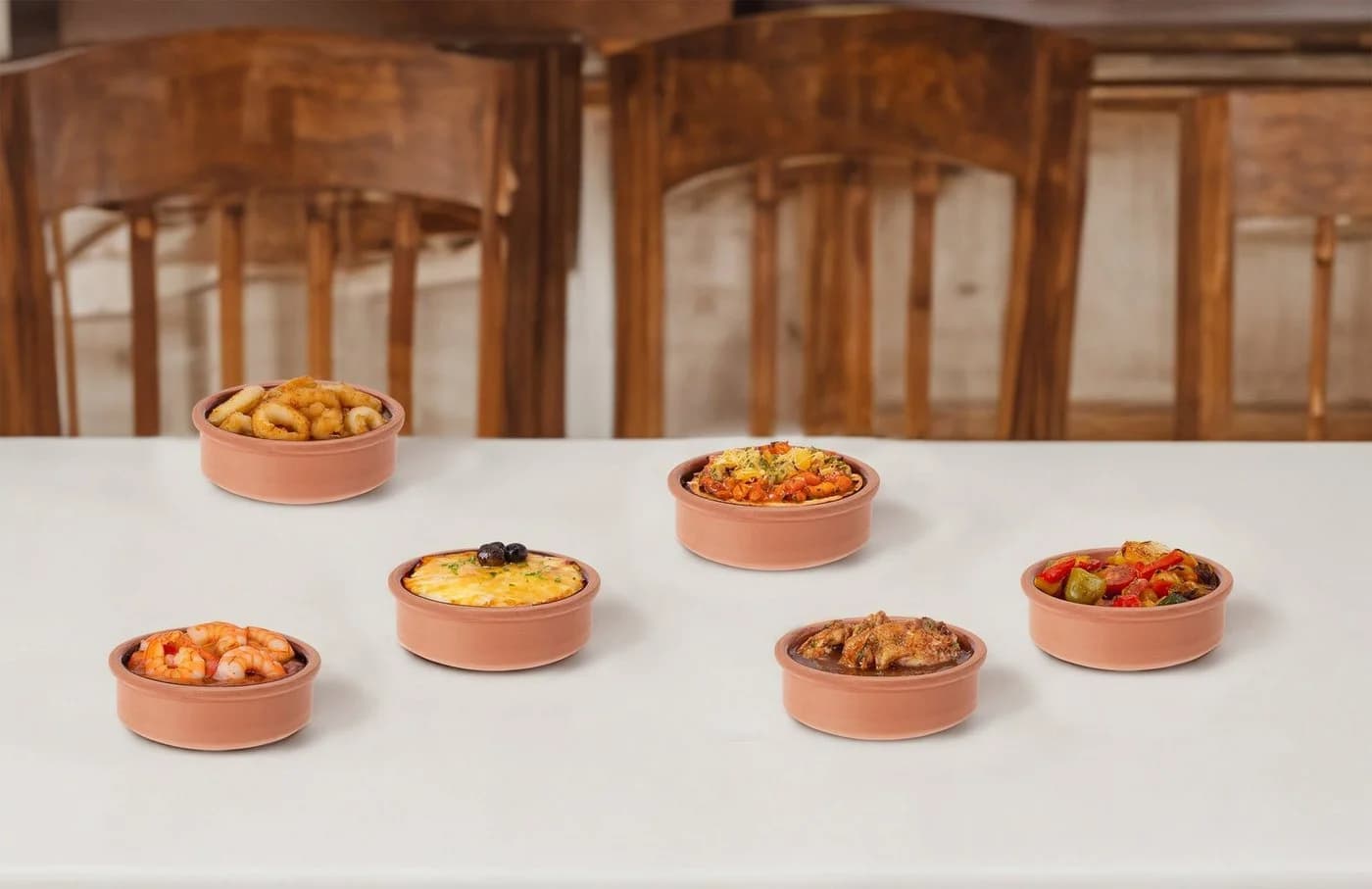 Spetebo Tapas Schalen 6er Set aus Ton 250 ml Terracotta